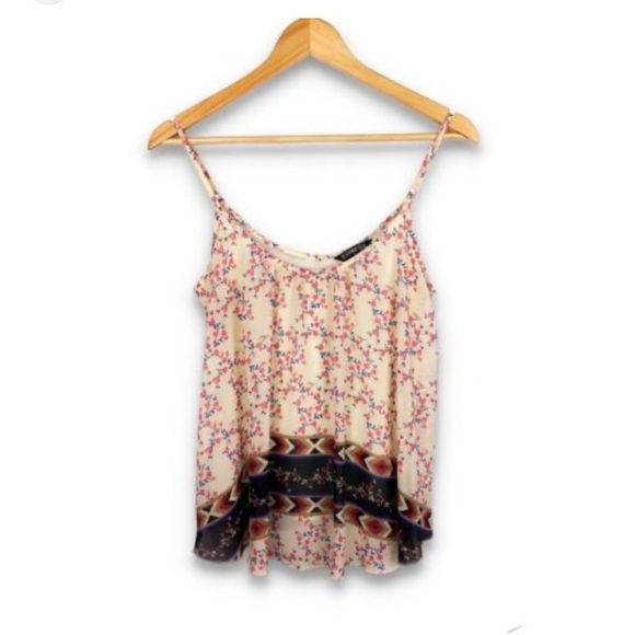 EXPRESS Spaghetti Strap Floral Print Top - Picture 1 of 10